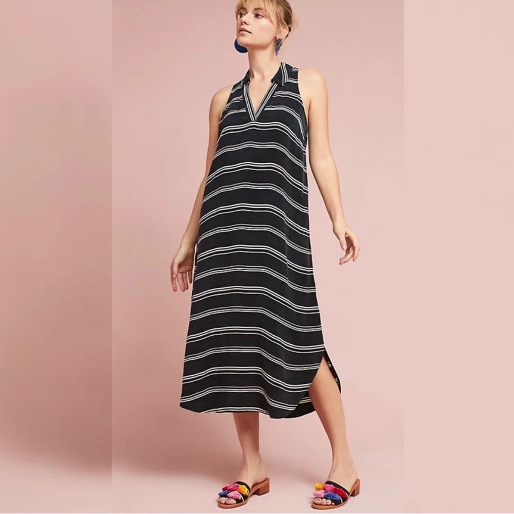 Anthropologie Postmark Striped Collar Dress